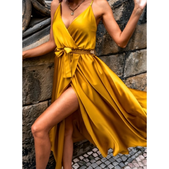 Helene Dress Yellow Gold
